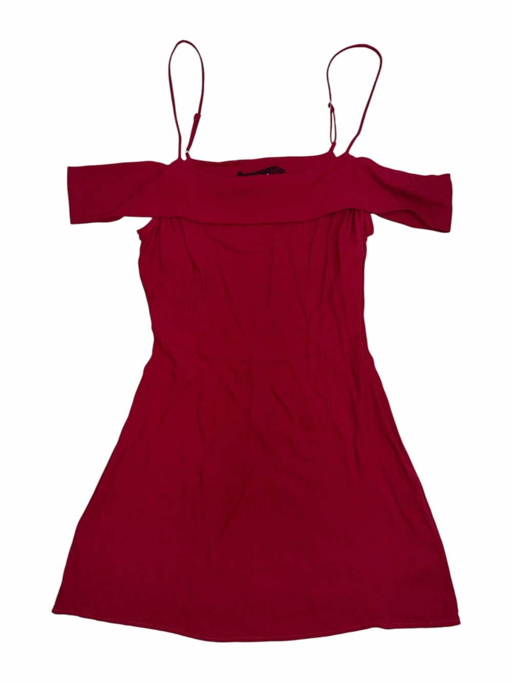 Reformation Red Lynne Off the Shoulder Mini Dress
